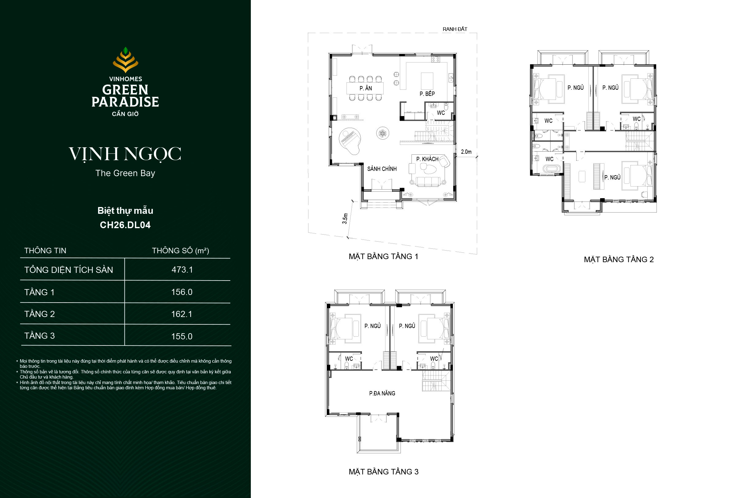 Mặt bằng thiết kế Biệt thự đơn lập Vinhomes Cần Giờ