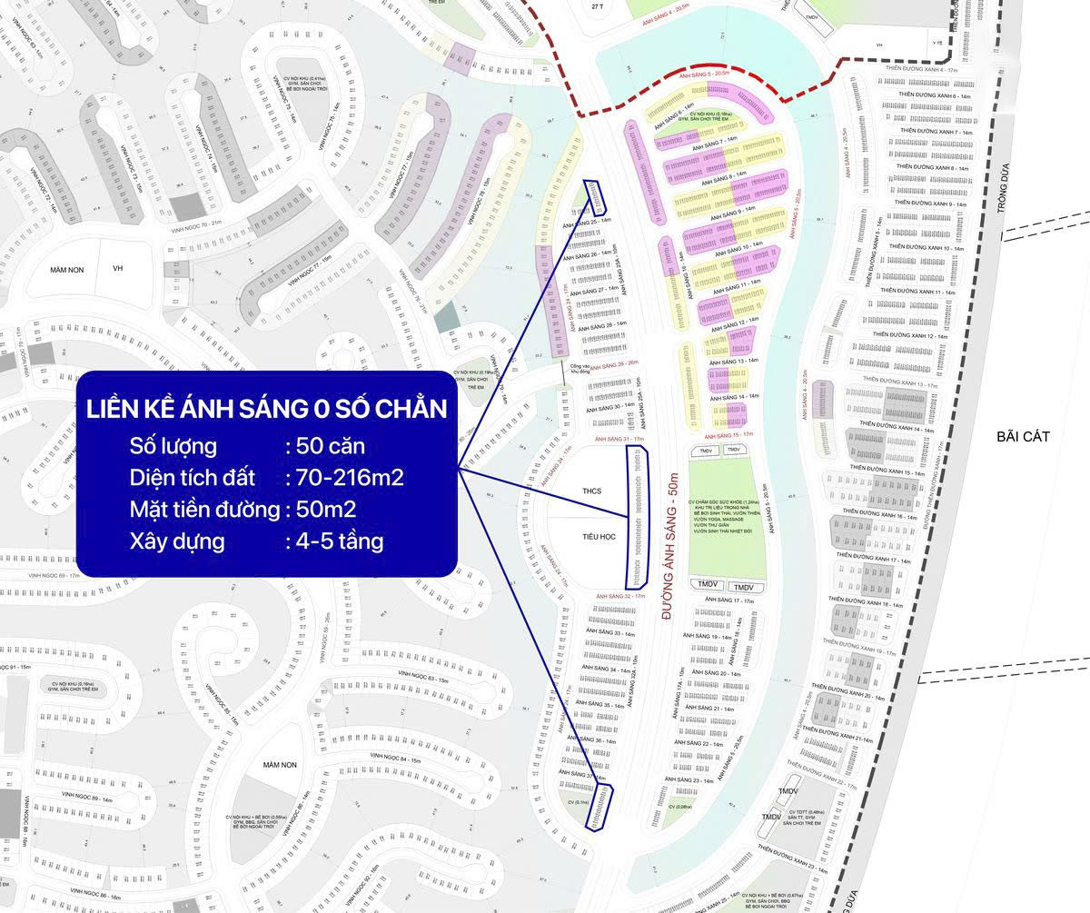 Liền kề Ánh Sáng 0 số phân khu Vịnh Ngọc Vinhomes Green Paradise