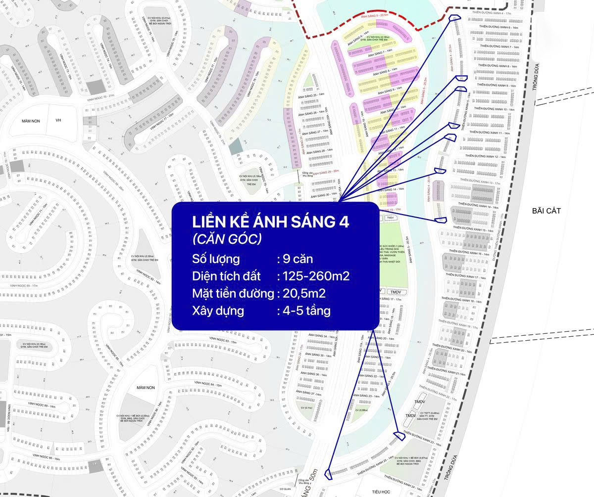 Liền kề Ánh Sáng 4 căn góc