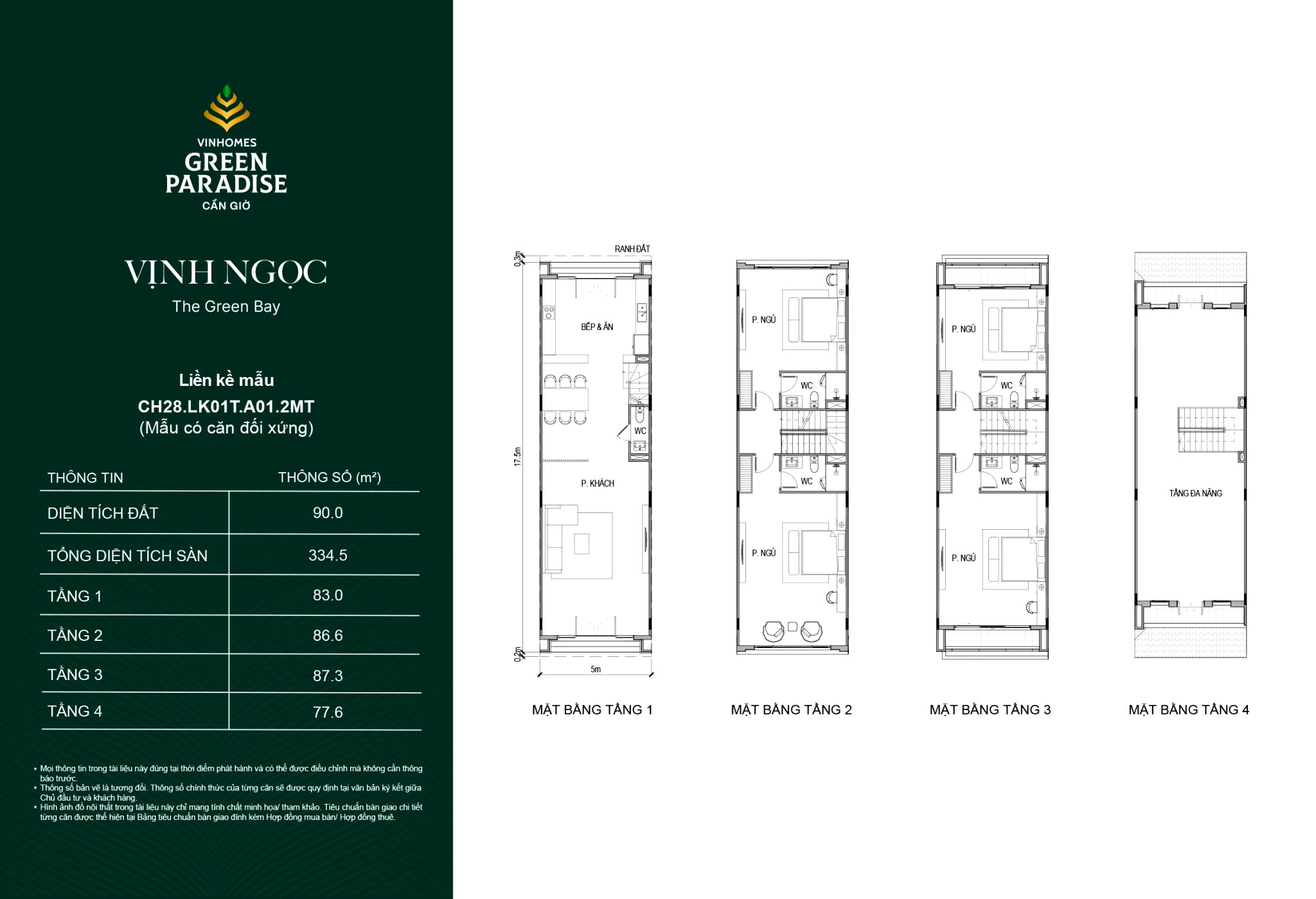 Mặt bằng thiết kế Nhà phố liền kề Vinhomes Cần Giờ