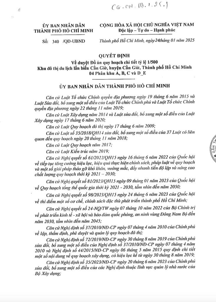 Pháp lý Vinhomes Green Paradise Cần Giờ mới nhất 2