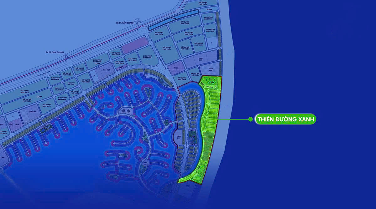 Vị trí Thiên Đường Xanh – Tiểu khu duy nhất giáp biển tại Phân khu B